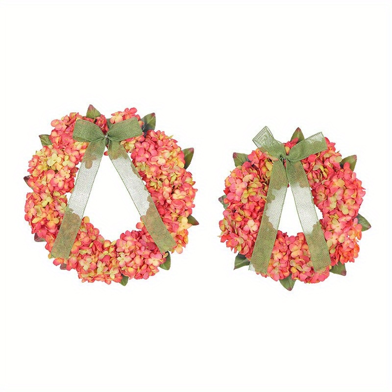 

1pc Fall Wreath Hydrangea Wreath Front Door Hanging Ornament Realistic Garland Thanksgiving Party Festival Decor