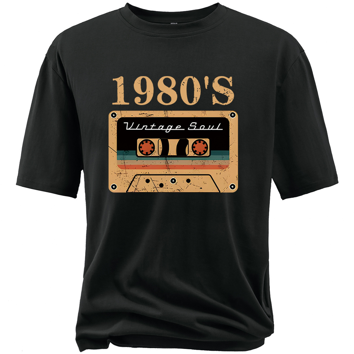 

Plus Size 1980's Cassette Print T-shirt, Men's Casual Comfy Short Sleeve Crew Neck Tee, Men's Clothing For The Big & Tall