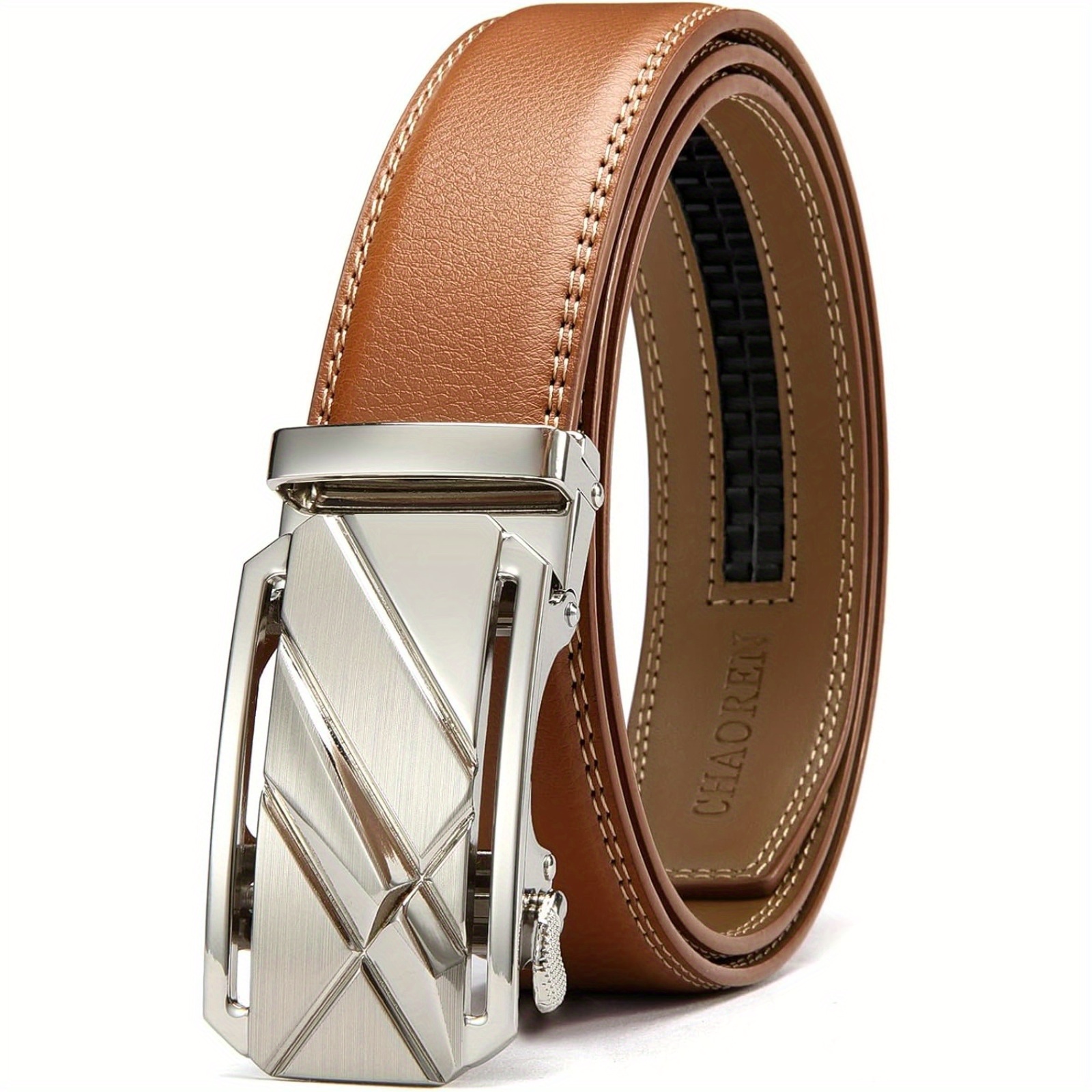 

Chaoren Ratchet Belts For Men - Mens Belt 1 3/8" For Casual Dress - Micro Adjustable Belt Fit Everywhere