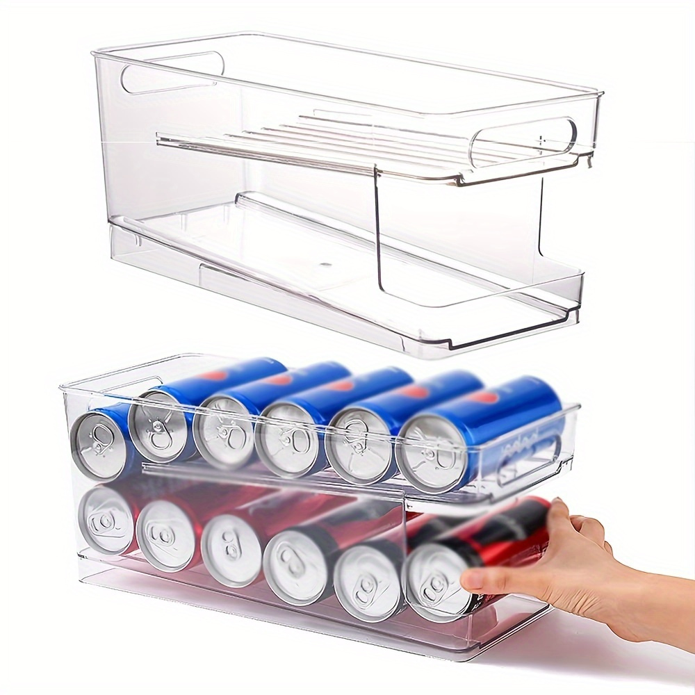 

2-layer High-capacity Can Dispenser, Space-saving, Bpa-free Plastic Soda & Beverage Organizer For Fridge, Pantry & Countertop Use