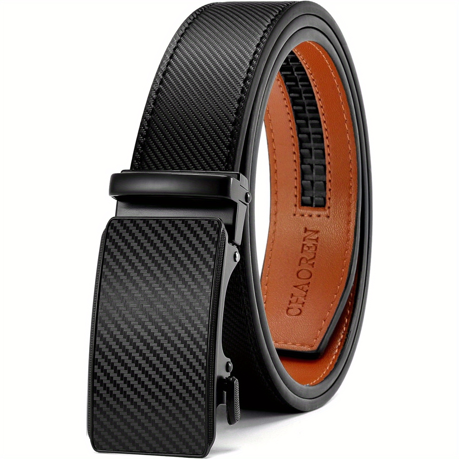 

Chaoren Mens Ratchet Belt For Casual Dress, Micro Adjustable Belt Fit Everywhere 1 3/8
