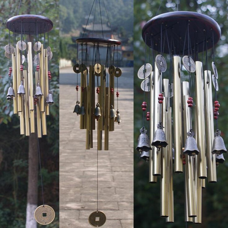 

Wind Chimes Outdoor Large Deep Tone, Antique Bronze Metal Windchimes With Solid Wood Top, Ceiling Mount Wind Chime For Adults, Garden Patio Decor - Christmas, Halloween, Thanksgiving Gifts