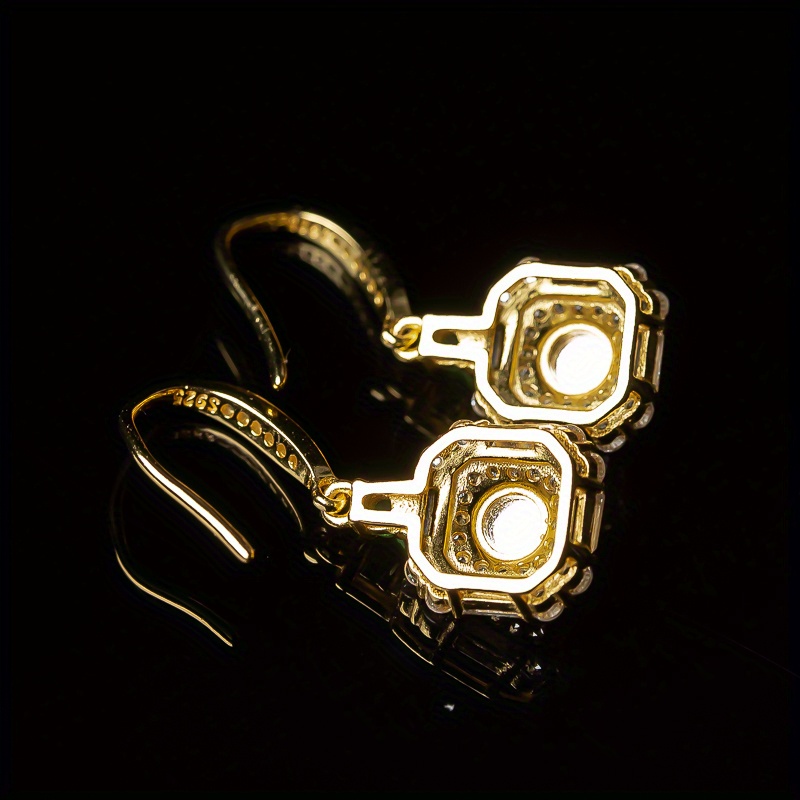 1pair 925 Silver Inlaid Natural Stone A-grade Earrings, Women's Fashion Jewelry, Birthday And Holiday Gifts, Gift Box As A Gift