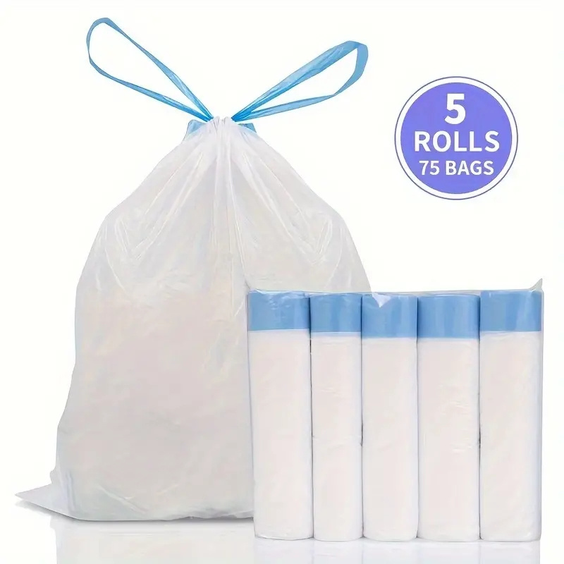 

Extra-large Drawstring Trash Bags, Heavy-duty Plastic Liners For Home & Kitchen Use - White Small Trash Bags Trash Bags Small