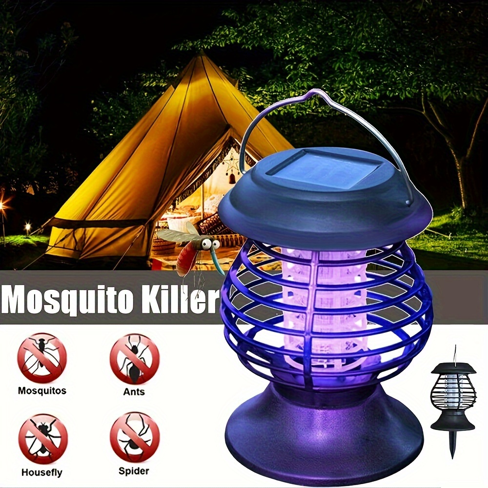 

1pc, Solar Powered Mosquito Trap Cordless Garden Lamp - Waterproof & Portable & Non-toxic Insect Killer - Perfect For Mosquitoes/moths/flies, Pest Control, Apartment Essentials, Household Gadgets