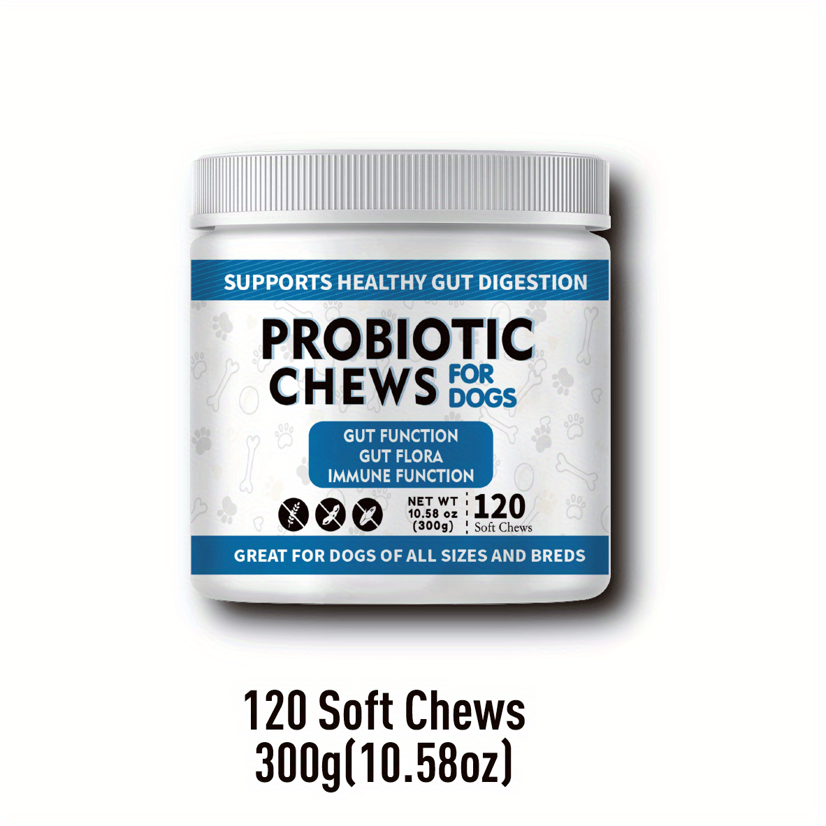 TEMU Probiotic Supplement For Dogs, Itching Skin, Dog Probiotic Healthy Supplement, Dog And Digestive Enzymes Chews