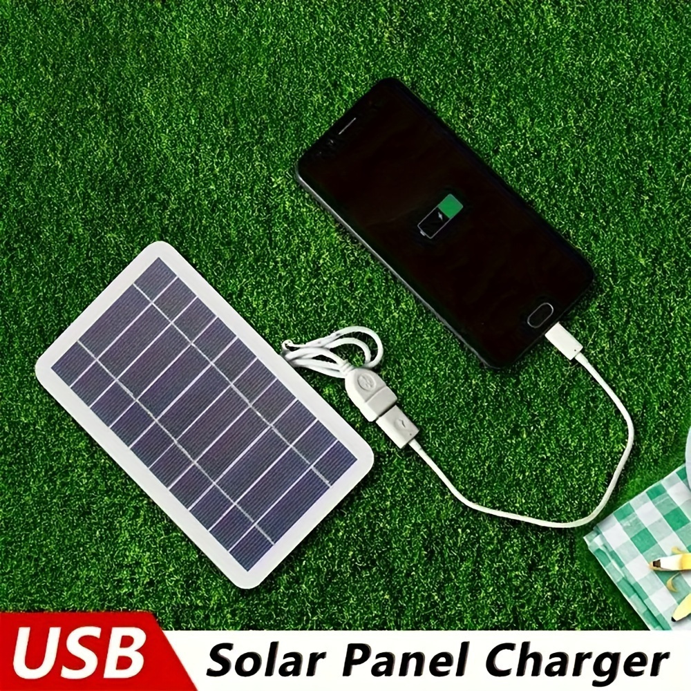 

1pc Abs Portable Usb Solar Panel Charger - White & Solar Power Bank For Travel, Camping, Phones, Power Banks, Flashlights & Fans, Outdoor Rechargeable , Camping Gear | Usb | Lightweight Charger