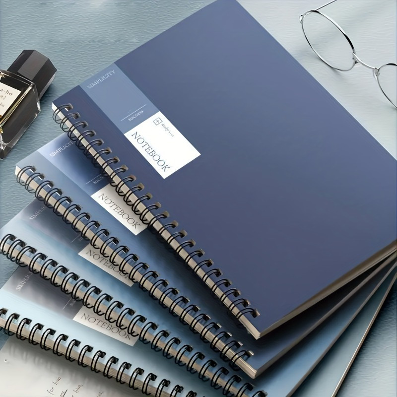 1pc, Thickened A5 Coil Notebook, Blue Simple Notepad, Loose-leaf Book ...