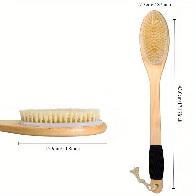 ergonomic bath brush with long handle   exfoliating scrubber for wet or dry use non   Product details 3
