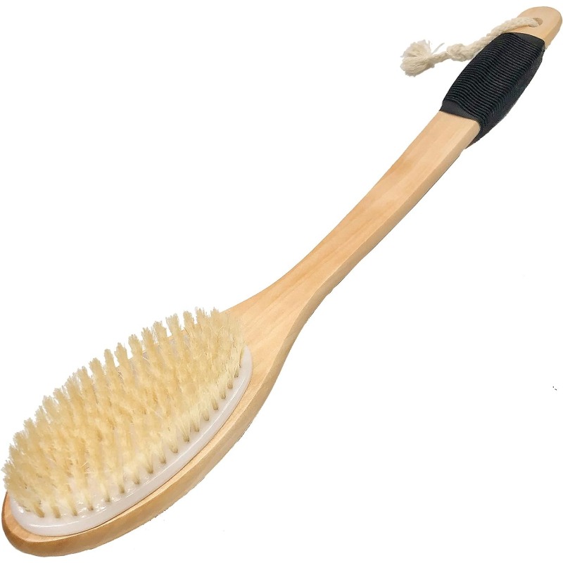 ergonomic bath brush with long handle   exfoliating scrubber for wet or dry use non   Product details 2