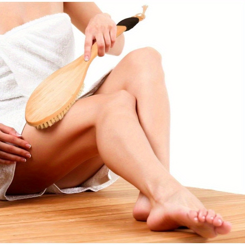 ergonomic bath brush with long handle   exfoliating scrubber for wet or dry use non   Product details 5