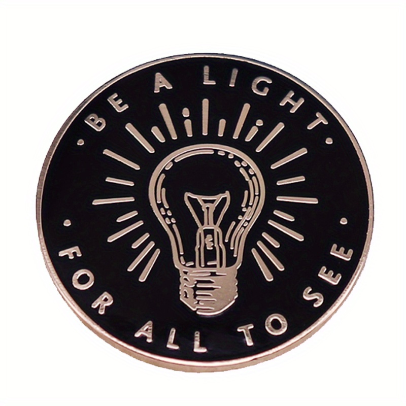 TEMU "Sii una Luce Vedere" Luce della Spille a Forma di Lampadina Gioielli Accessori per Lapel e Zaini