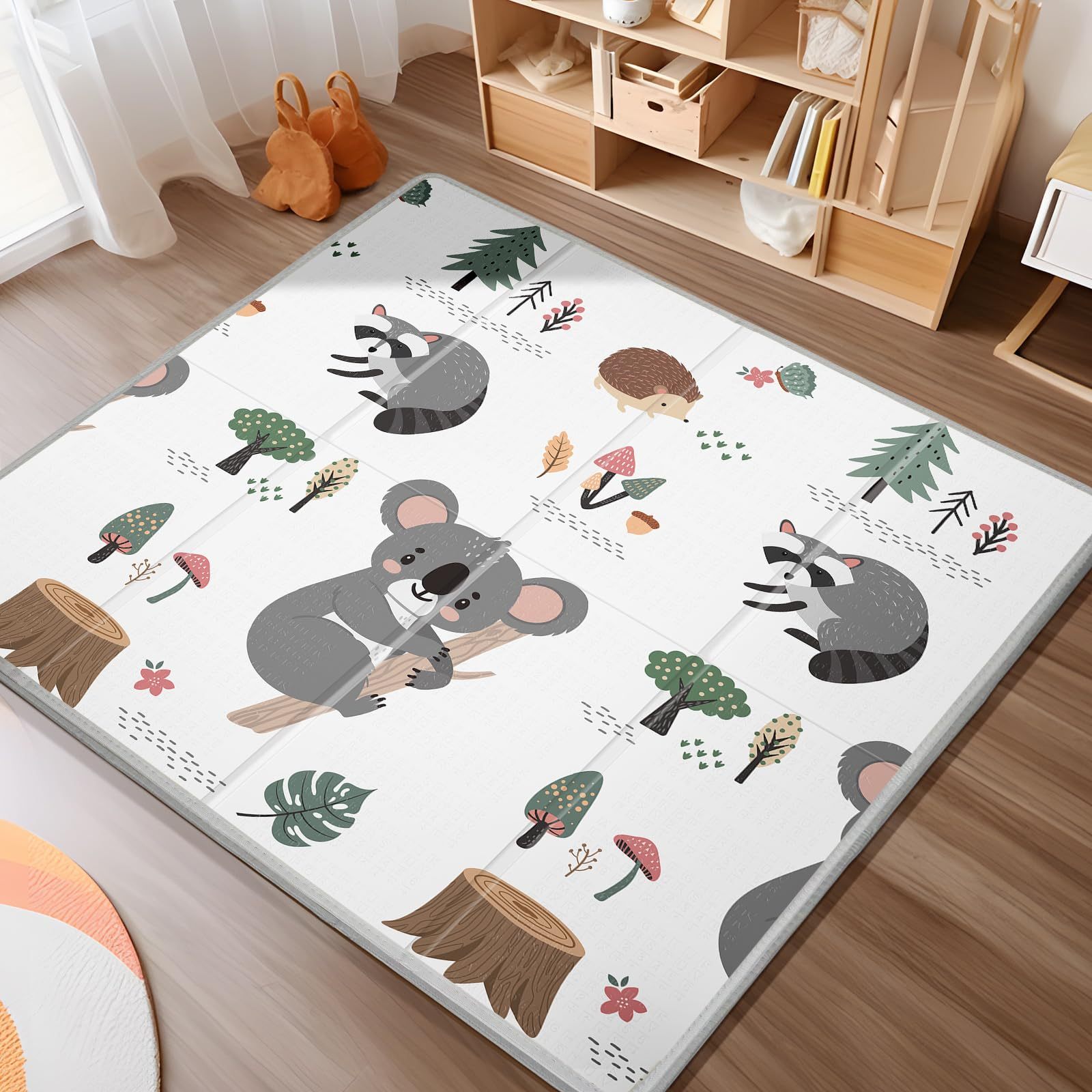 

Foldable Play Mat, 59x59 Inches Crawling Mat, 0.8 Inch Thicken Playmat, Non Slip, Waterproof Activity