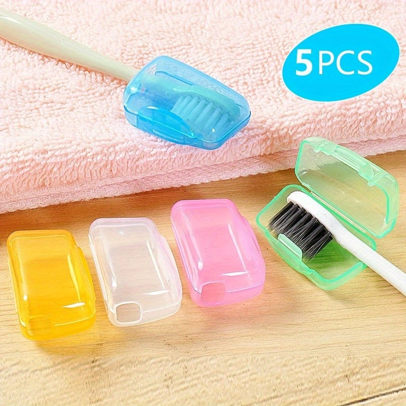 5pcs portable toothbrush cases durable travel toothbrush storage containers unscented easy to clean toothbrush holders for personal care and hygiene
