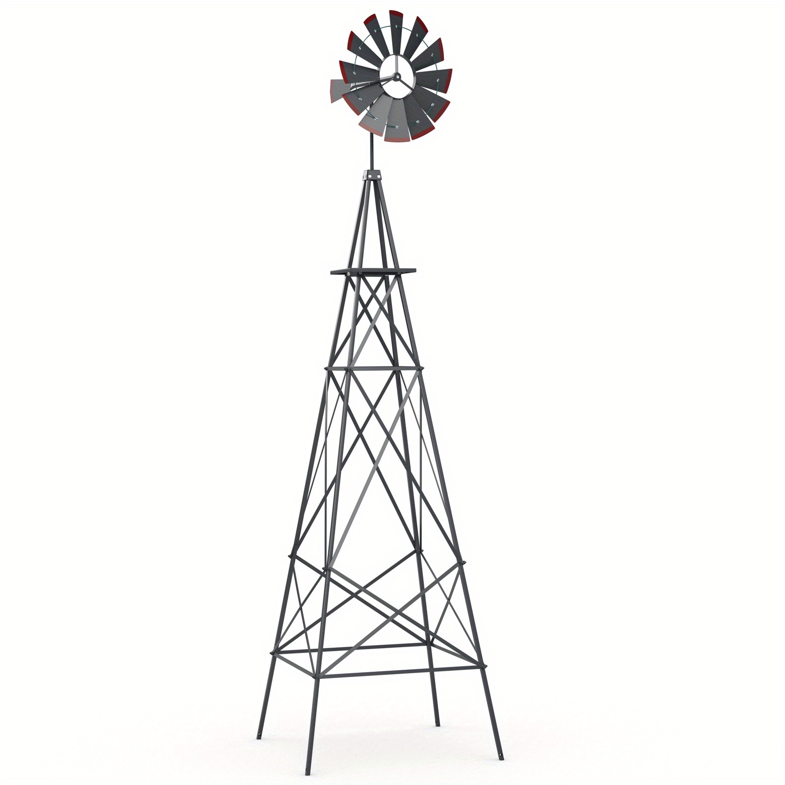 

Maxmass 8 Ft Ornamental Windmill W/ 4 Support Legs Decorative Weathervane For Backyard