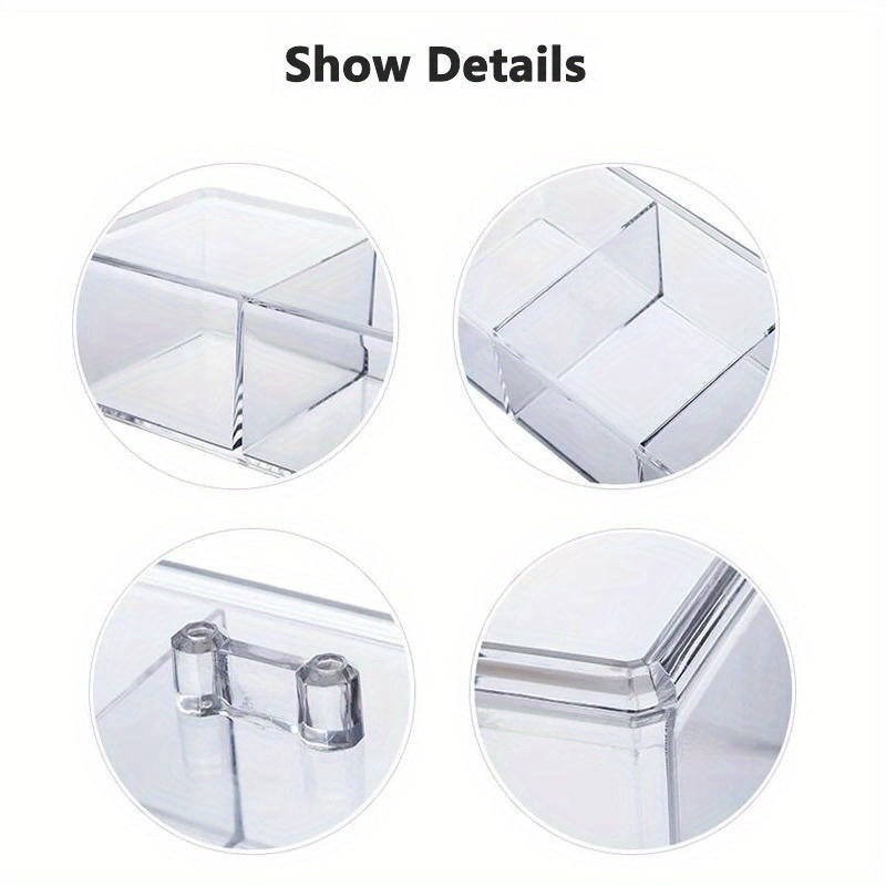 3 compartment transparent acrylic makeup organizer clear cosmetic storage box with soft lined drawers for brushes swabs pads durable vanity bathroom countertop organizer makeup organizers storage   sturdy construction Product details 9