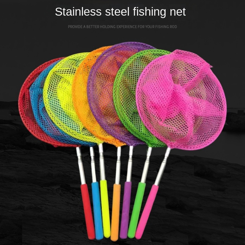 

3pcs Stainless Steel Telescopic Fishing Net - Portable & Durable For Catching Fish, Insects, Dragonflies & Butterflies