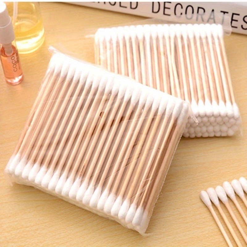 

500-pack Unscented Double-headed Cotton Swabs For Makeup & Ear Cleaning