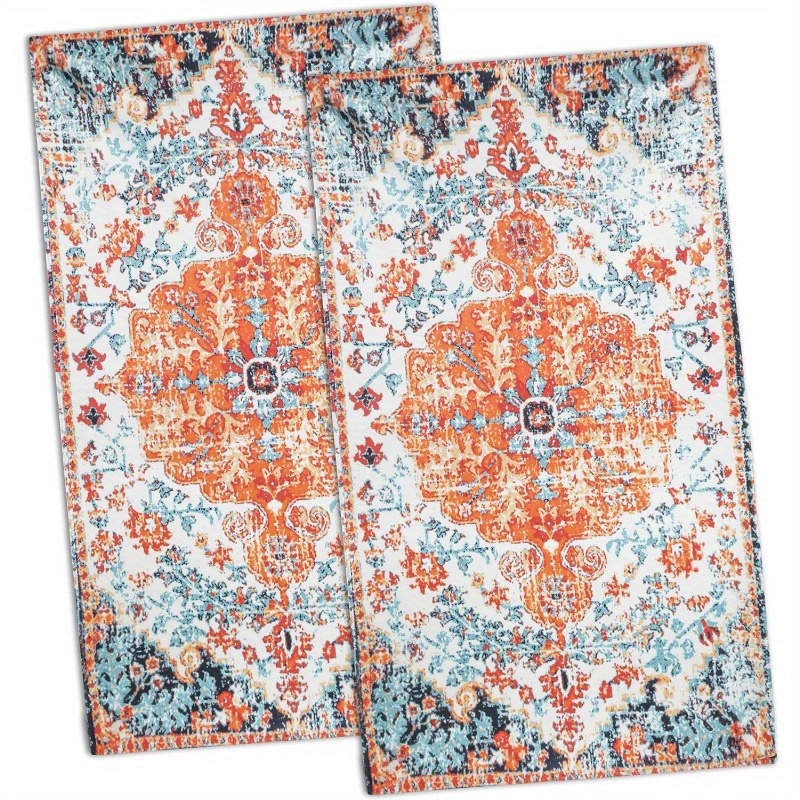 

Bohemian Dish Towels, Set Of 2, Soft Absorbent Polyester Dish Cloths, Woven Space-themed, Oblong Shape, Machine Washable, , 18x26 Inches