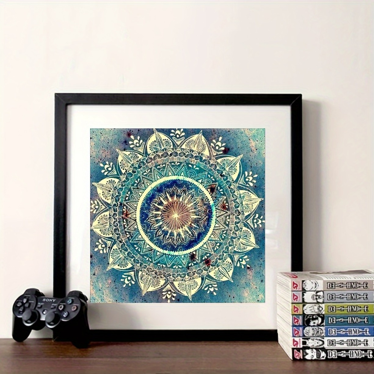 

5d Geometric Mandala Diamond Painting Kit For Adults - Round Crystal Rhinestone Embroidery Art Craft, Full Drill Diy Home Wall Decor 12x12 Inch (30x30cm)