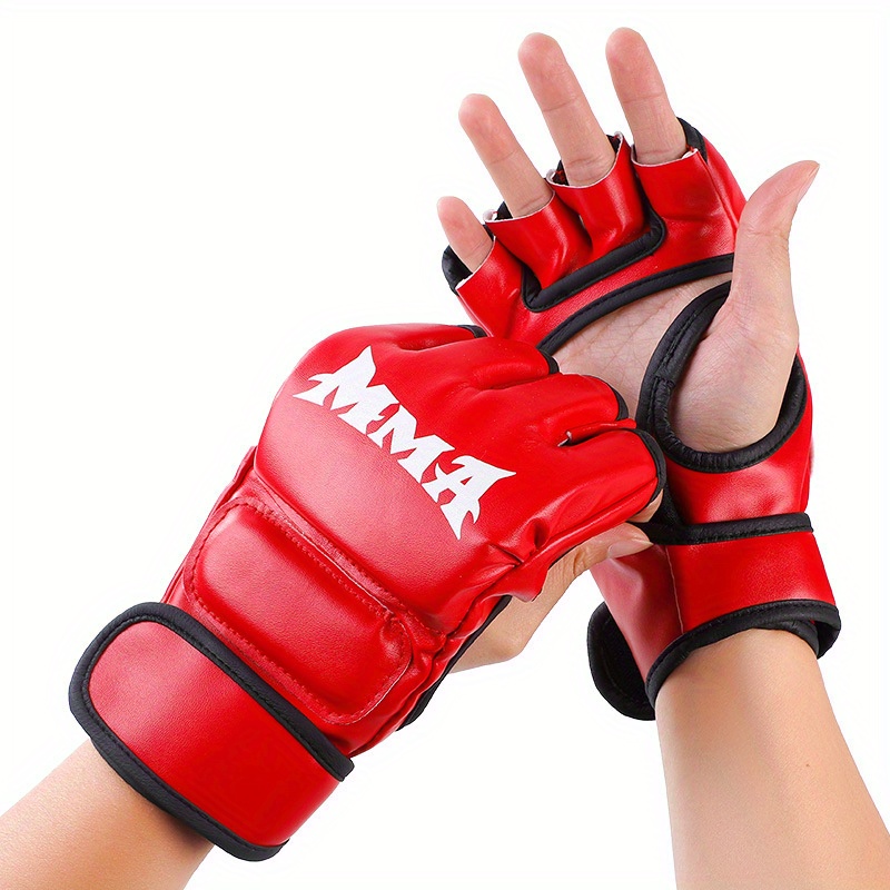 

1pair Half Finger Boxing Gloves - Comfortable And For And Sparring