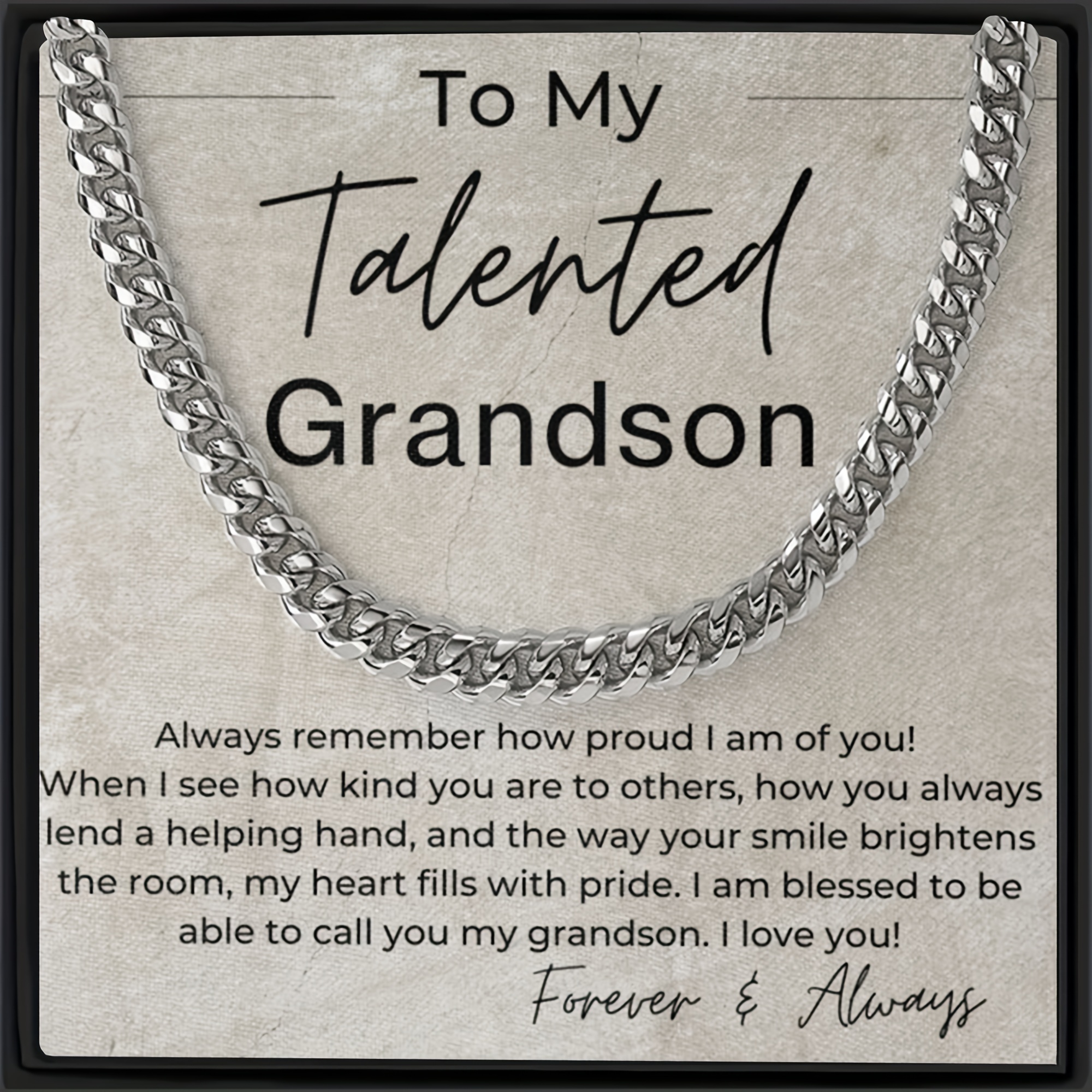 

Teenage Boys Stainless Steel Chain Necklace - Perfect Gift For Grandsons Parties, Travel & Performances - Durable & Stylish Jewelry To Boost Confidence