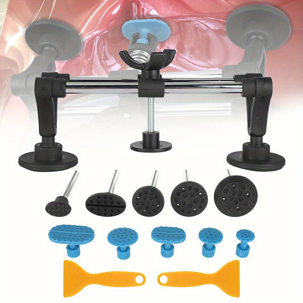 TEMU Car Paintless Dent Puller Kit With Tabs, Bridge Lifter For Body Repair And Hail Removal