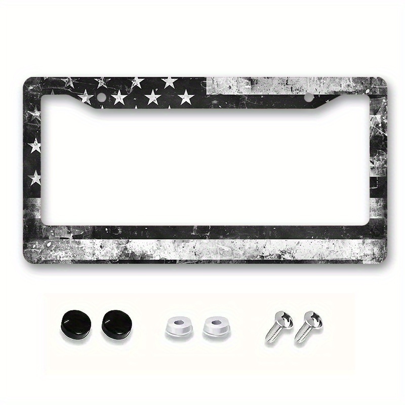 

6.3x12.2inch(16x31cm) Metal American Flag License Plate Frame - Easy Installation For Your Car