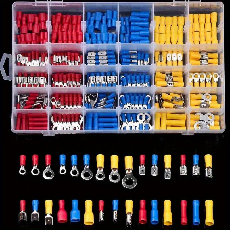 

Crimp Wire Terminal, Assorted Insulated Cable Connector Electrical Wire Crimping Auto Parts Kit Combination Box