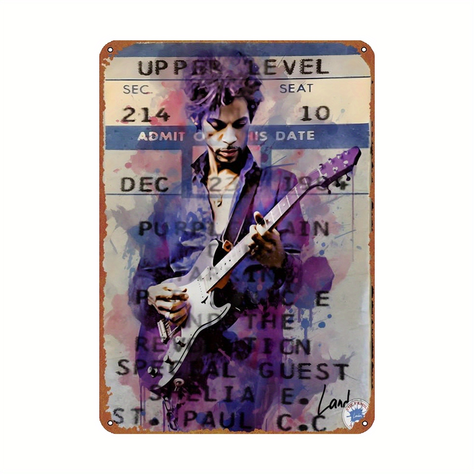 

Prince Admit 1 Ticket Poster - 12 X 8 Inches, Ideal Wall Decoration For Offices, Restaurants, Bars, Cafes, Residences, Gardens, Shops, Clubs - Iron Material