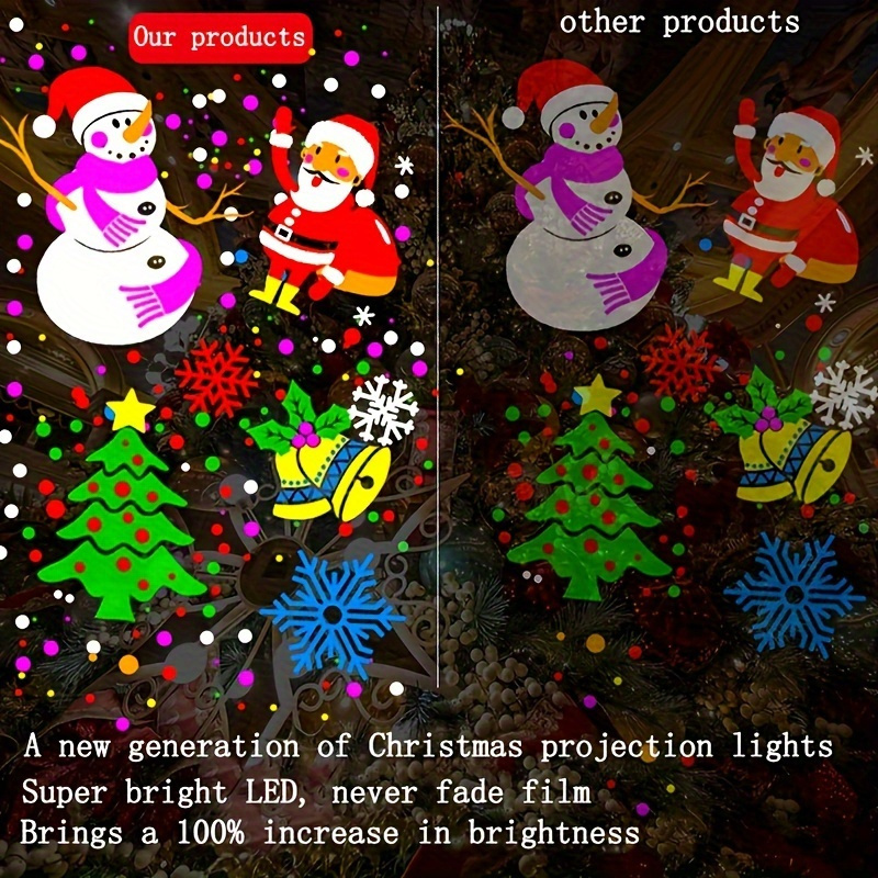 16 Patterns Christmas Projector Lights - Indoor Outdoor LED Decorations with Remote Control, Timer,for Xmas Holiday Party,Wedding, Garden, Home Decor_voghion.com
