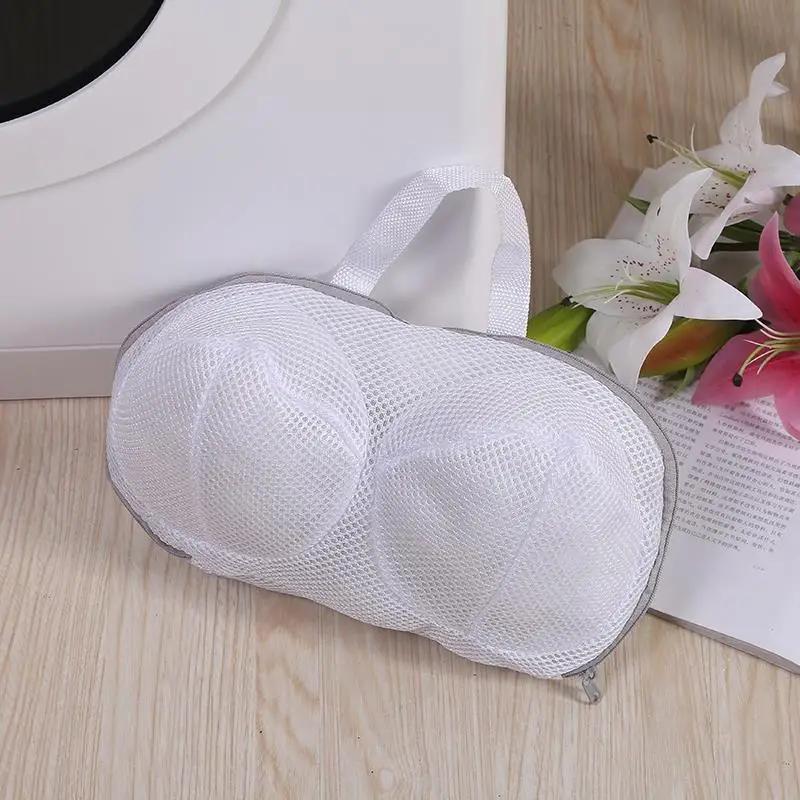 TEMU 2pcs-anti-deformation Bra Mesh Bag Machine-wash Special Polyester Bra Mesh Bags Laundry Brassiere Bag Cleaning Underwear Sports Bra