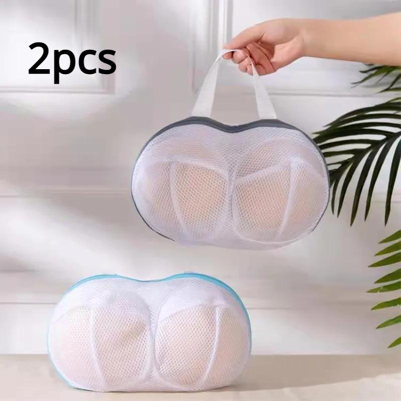 

2pcs-anti-deformation Bra Mesh Bag Machine-wash Special Polyester Bra Mesh Bags Laundry Brassiere Bag Cleaning Underwear Sports Bra