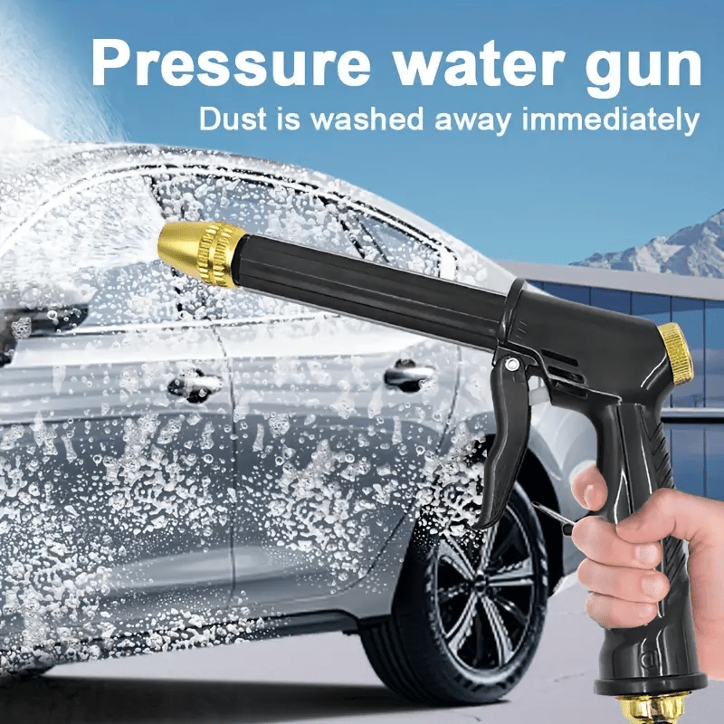 

1pc High Pressure Water : Car & Floor Washing, Garden Hose Nozzle, Yard Supplies - Plastic, Standard Threads