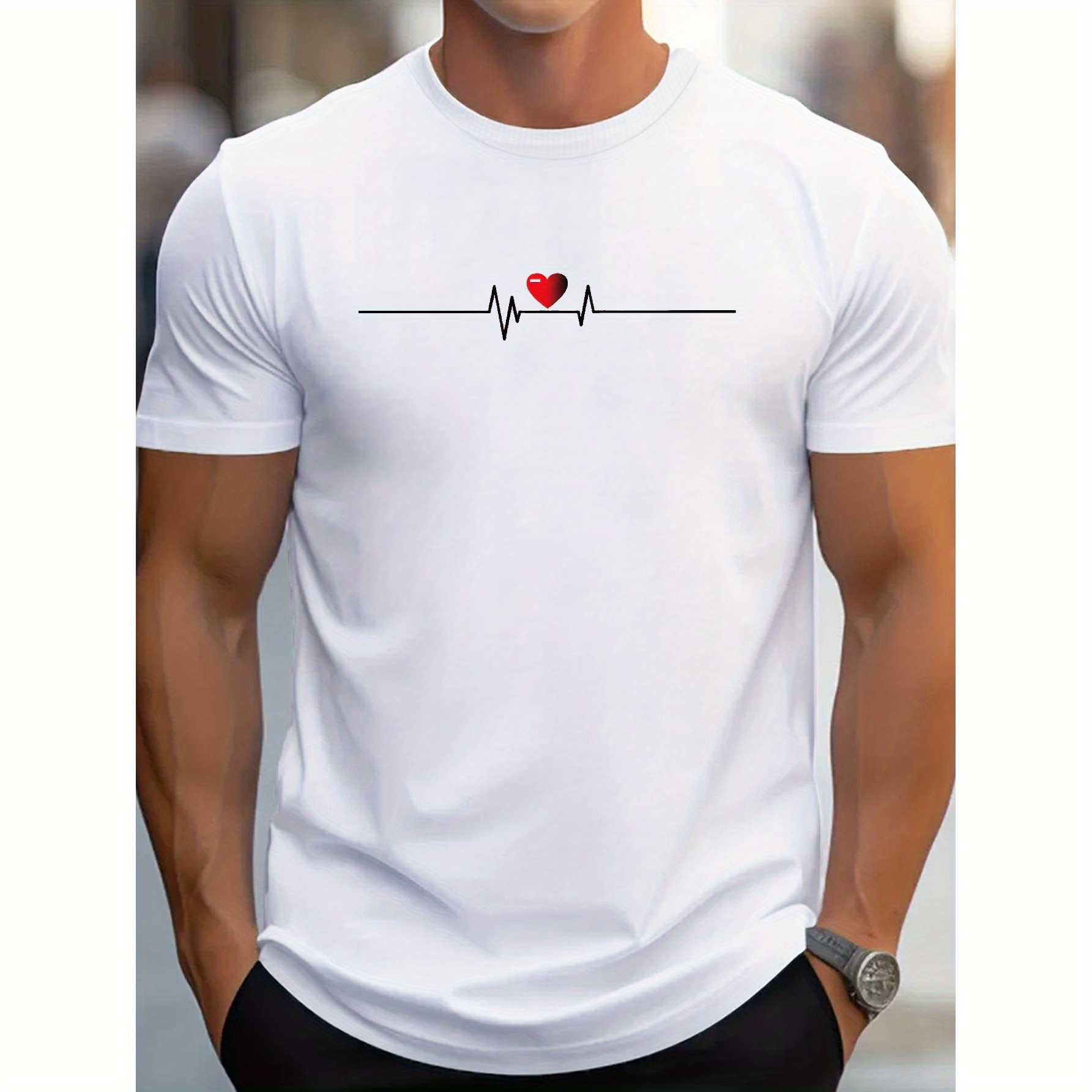 

Heartbeat To Heart Design G500 Pure Cotton Men's T-shirt Comfort Fit