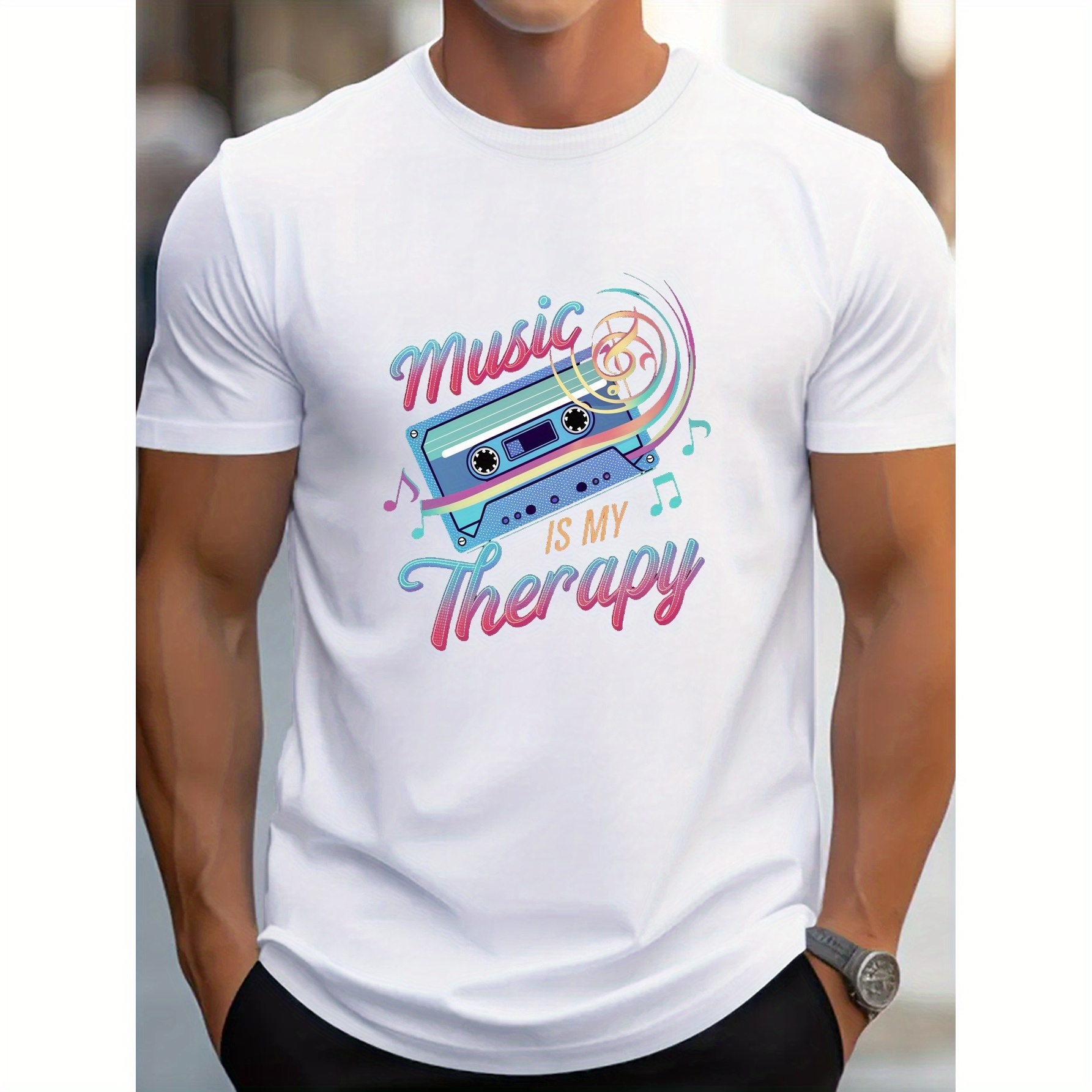 

Music Is My Therapy G500 Pure Cotton Men's T-shirt Comfort Fit