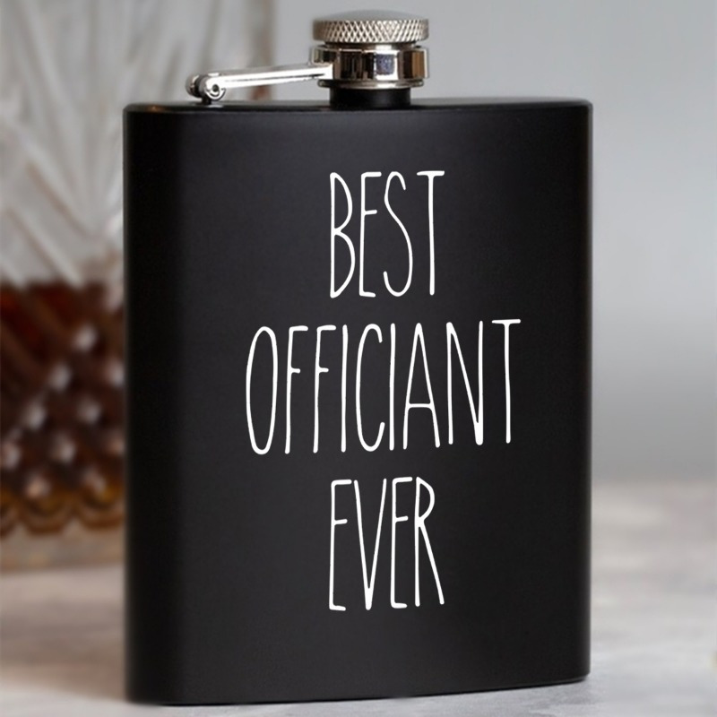 

Best Officiant Ever" 8oz Stainless Steel - Perfect Gift For Best Friends & Coworkers, Ideal For Birthdays & Christmas