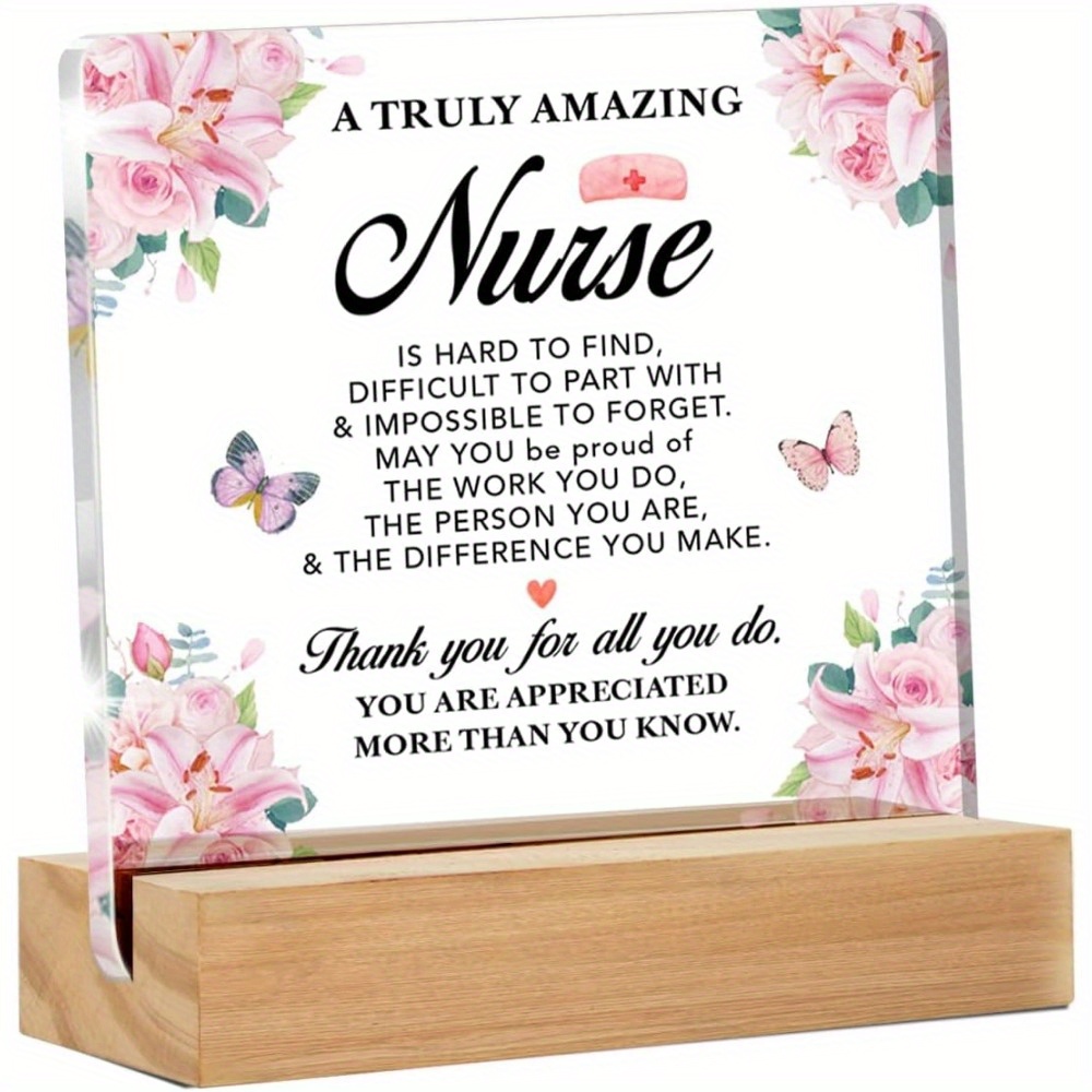 

Clear Acrylic Nurse Appreciation Sign: A Beautiful Tribute For Home Office Or Nurse Retirement - Thank You Gift For Nurses