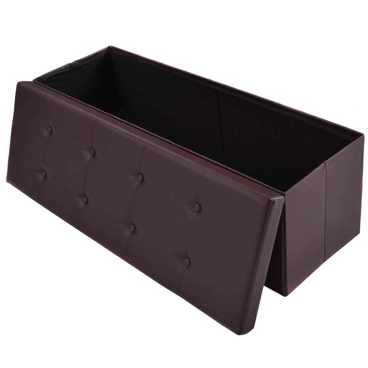 

Maxmass 45"x15"x15" Large Folding Storage Leather Ottoman Pouffe Box Stool Christmas, Halloween Gift