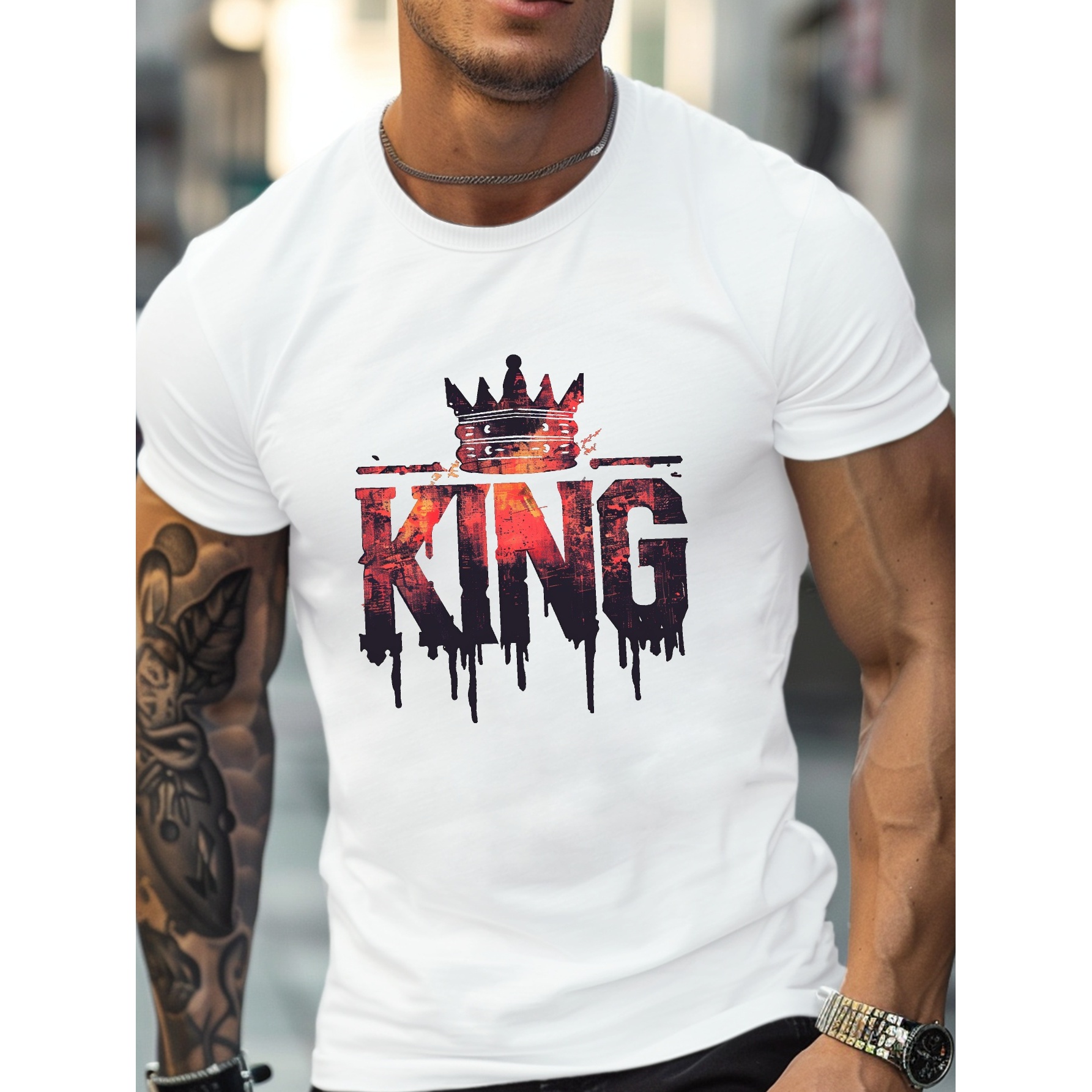 

Fiery King Crown Design G500 Pure Cotton Men's T-shirt Comfort Fit