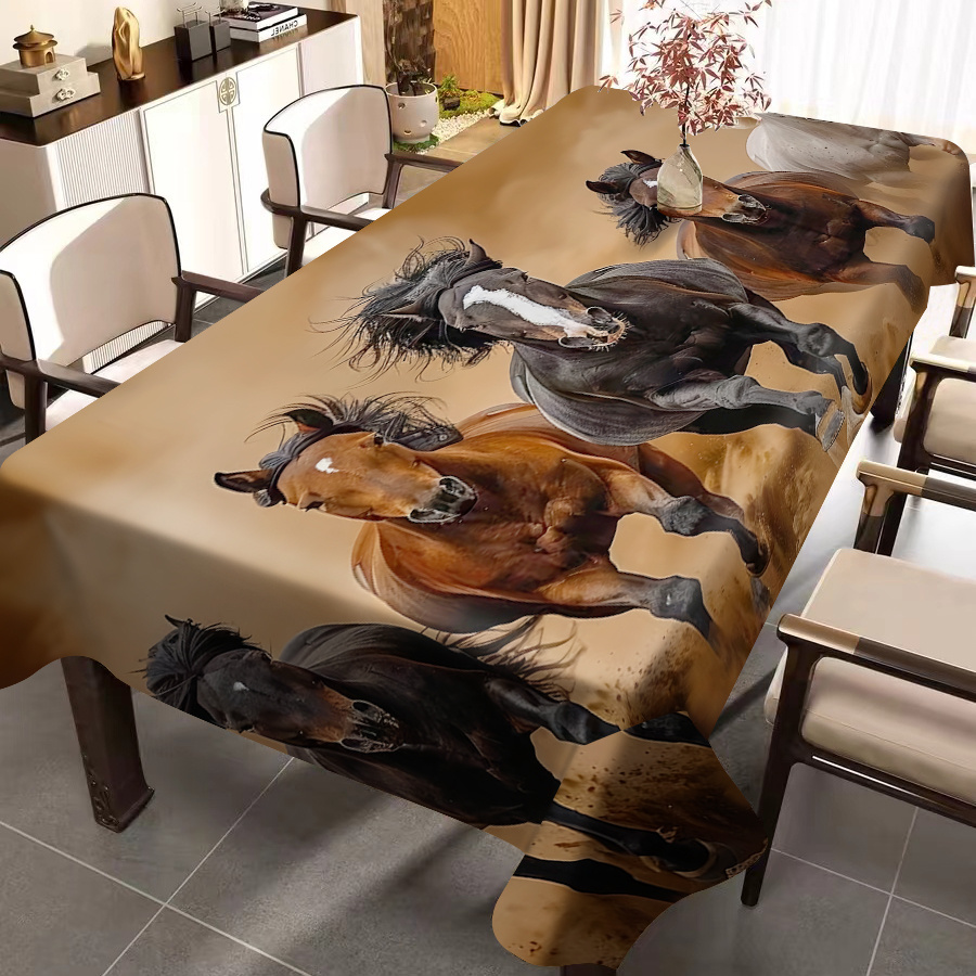 

1pc/animal Horse Tablecloth, Fashionable Table Runner, Table Mat, Coffee Table Mat, Tablecloth, High-end Dining Cloth