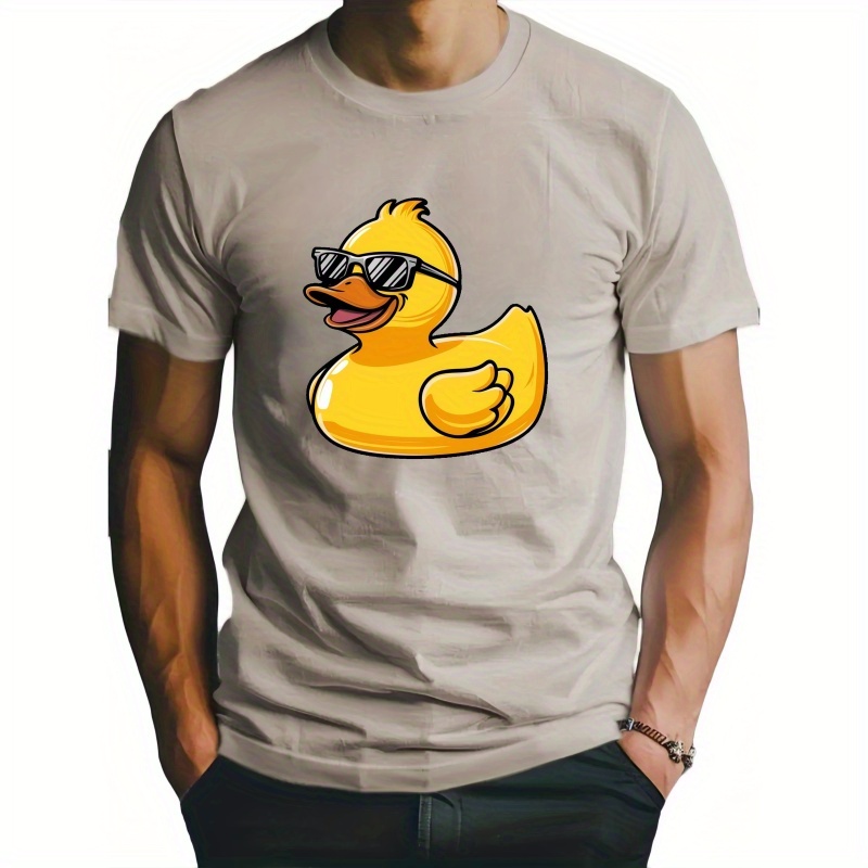 

T-shirt Canard en Caoutchouc Amusant pour Hommes - T-shirt Décontracté à Manches Courtes, Polyester Respirant, Lavable en Machine - pour l'Été