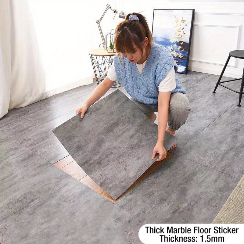 

12/24-piece Set Self-adhesive Vinyl Floor Tiles, Easy Peel & Stick Installation, Waterproof Marble Pattern, Straight Match Shapes And Stripes, For Living Room, Kitchen, Bathroom - 11.8" X 11.8