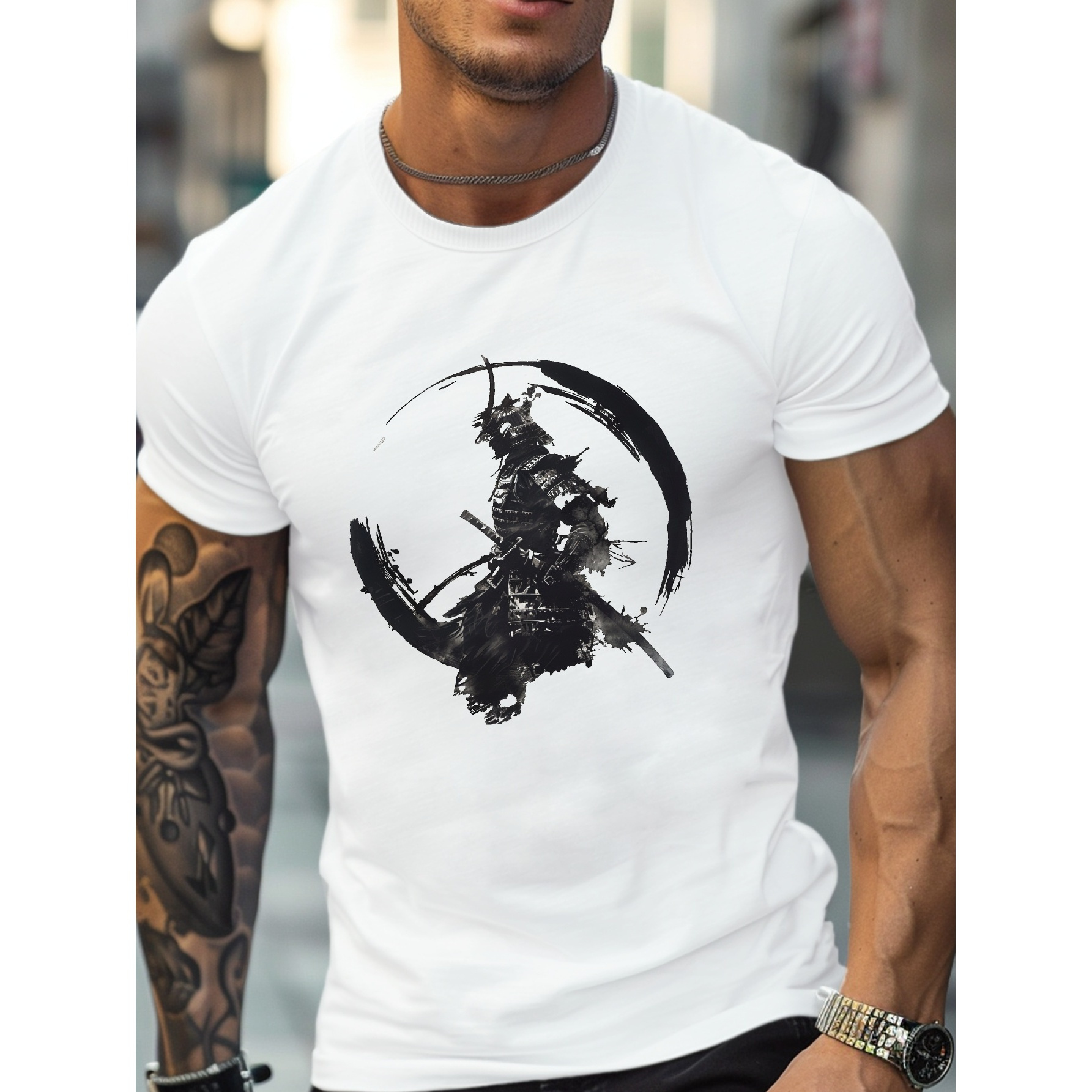 

Samurai Inspired Abstract Design G500 Pure Cotton Men's T-shirt Comfort Fit