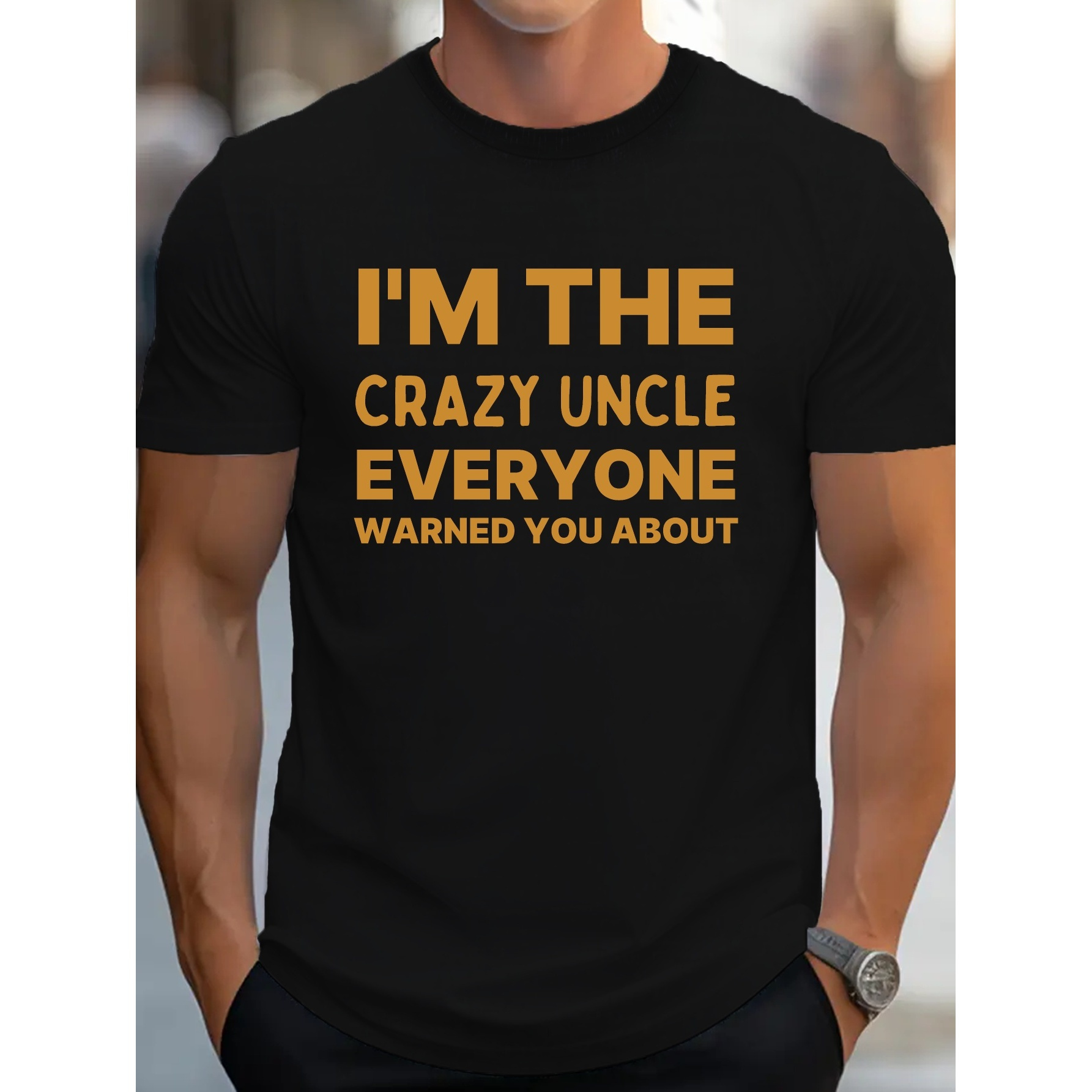 

Crazy Uncle Warning G500 Pure Cotton Men's T-shirt Comfort Fit