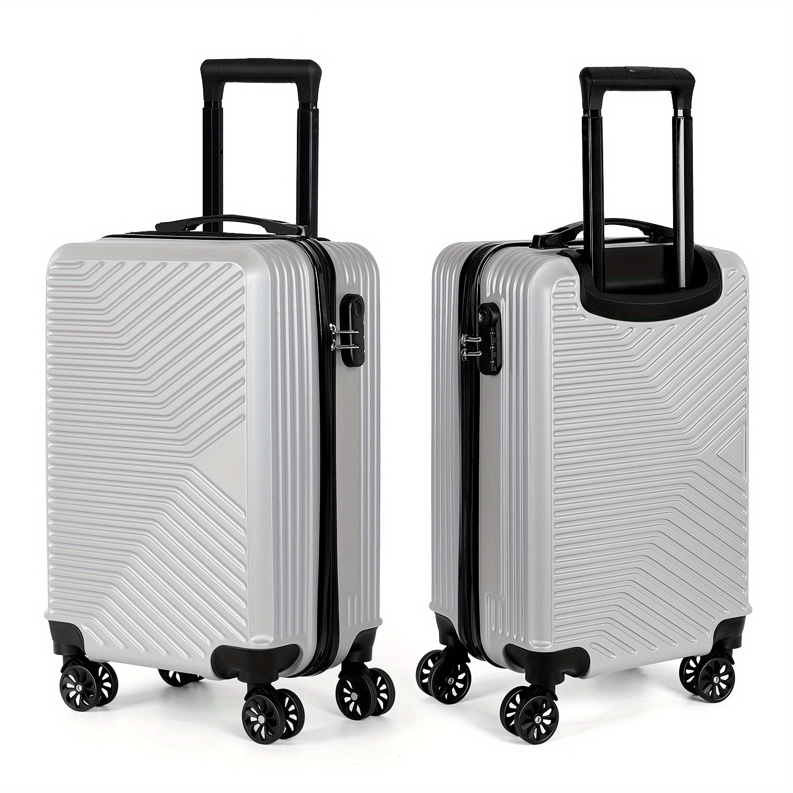 

Lightweight Softside Luggage With Spinner Wheels, Set Of 3, Expandable Suitcase With Retractable Handle And Interlocking Zippers, Brown