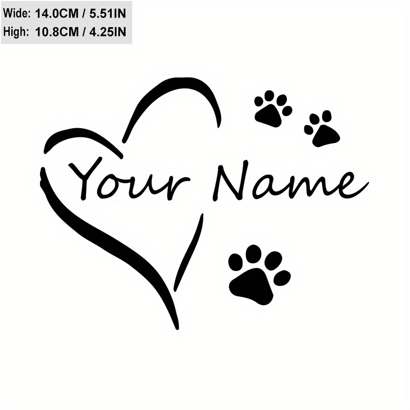 

Custom Black Dog Lover Car Decal - Heart & Paw Print Sticker, Durable Pvc Material Dog Paw Car Accessories Dog Print Car Accessories