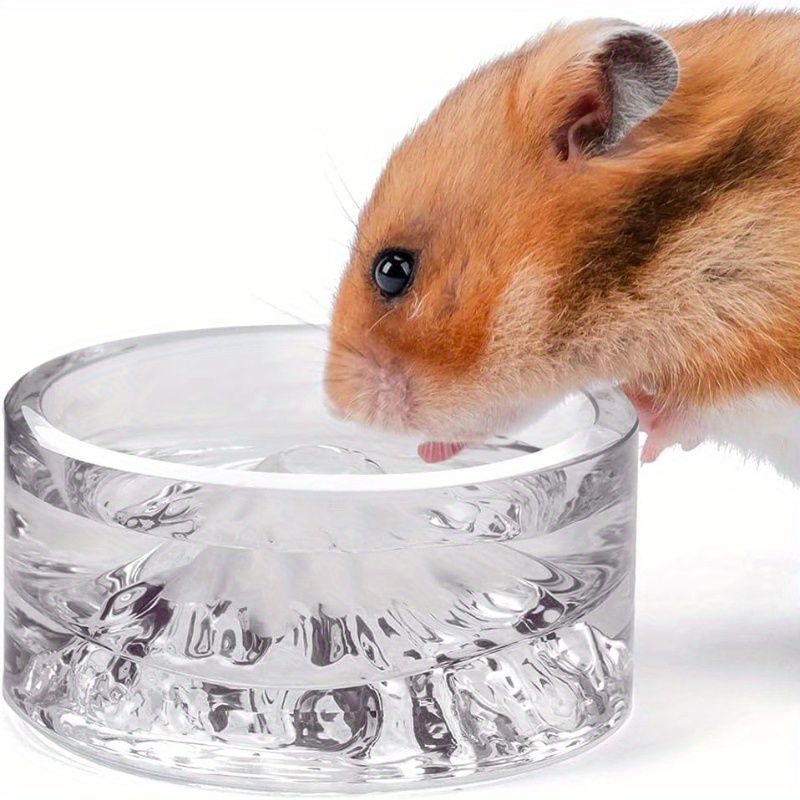 E-shop 1 Stück Glas Dual Chamber Pet Wasserbecher - Nicht Umfallender Spill-Resistant Bowl für Zwerghamster & Mäuse | Low-Profile Easy- mit