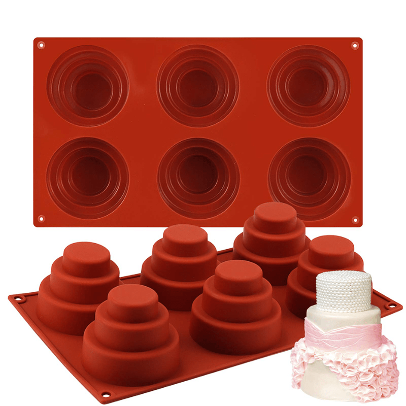 

1pc, Mini 3 Tier Cake Chocolate Mold, 3d Silicone Mold, Cake Mold, Pudding Mold, Baking Tools, Kitchen Gadgets, Kitchen Accessories