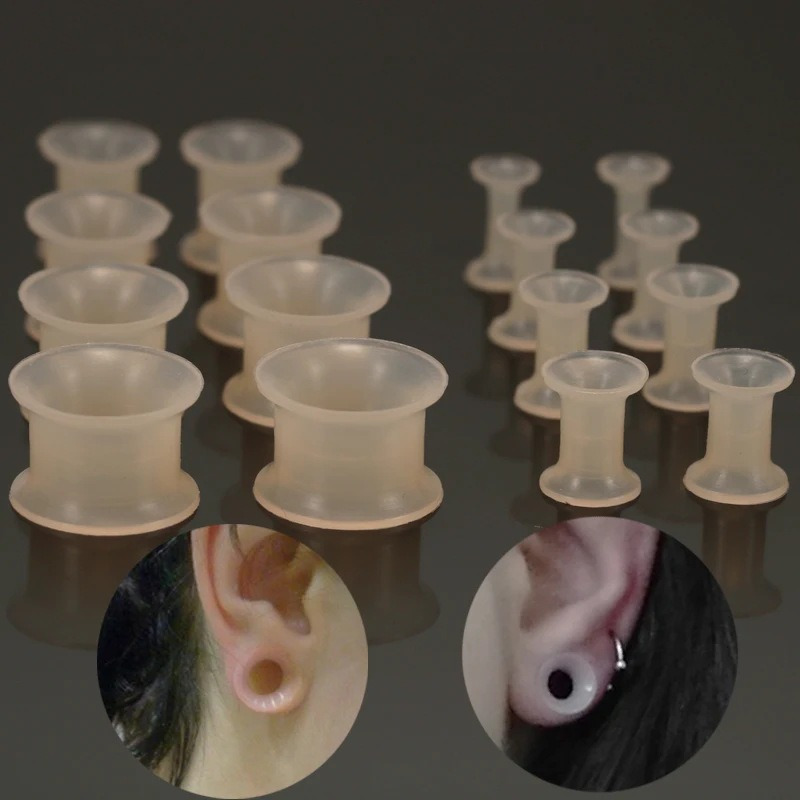 Silicone Flesh Ear Plugs Tunnels Double Flared Ear Stretcher Temu Brazil